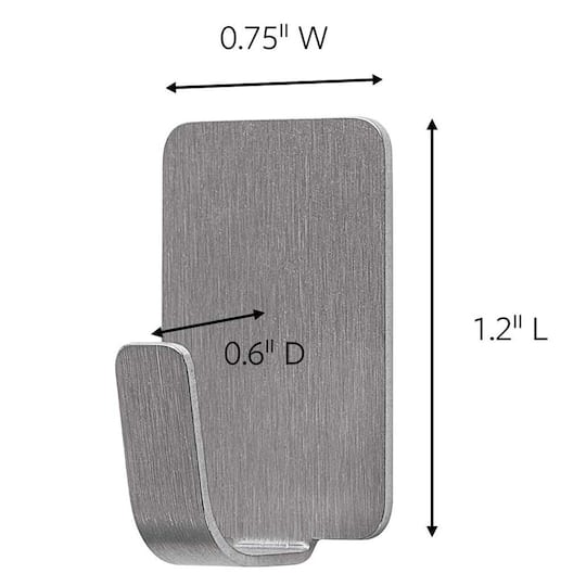 Command™ Small Decorative Metal Hooks, Stainless Steel